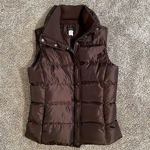 J Crew Women’s Puffer Vest, brown, size S